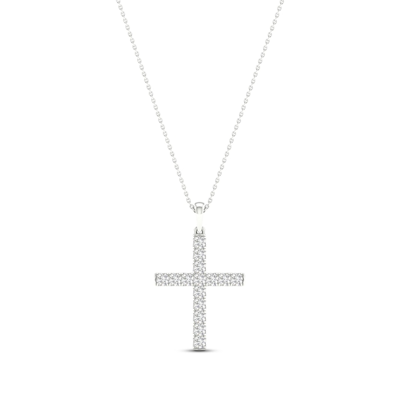 Lab-Created Diamonds by Cross Necklace 1-1/2 ct tw White Gold Plated 18"