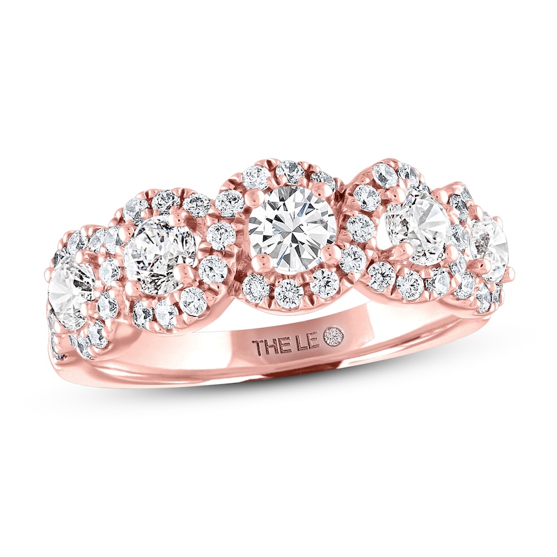 THE LEO Diamond Anniversary Ring 1-1/2 ct tw Round-cut Rose Gold Plated
