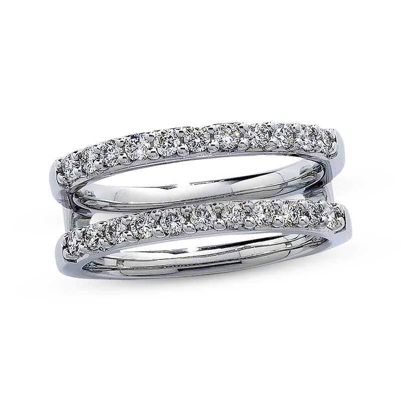 Diamond Enhancer Ring 1/2 ct tw Round-cut White Gold Plated