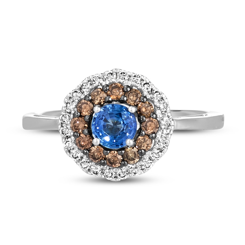 Le Vian Diamond & Blue Sapphire Ring 3/8 ct tw Vanilla Gold Plated