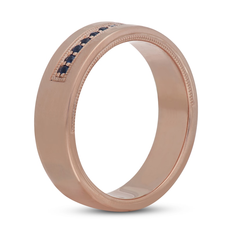 Neil Lane Men's Natural Sapphire Wedding Band Rose Gold Plated