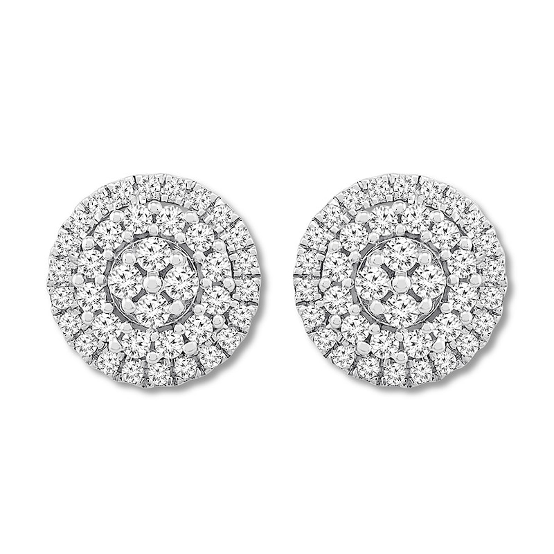 Diamond Earrings 1 ct tw Round-cut White Gold Plated