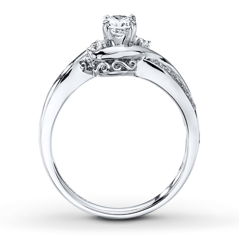 3-Stone Diamond Ring 3/8 ct tw White Gold Plated