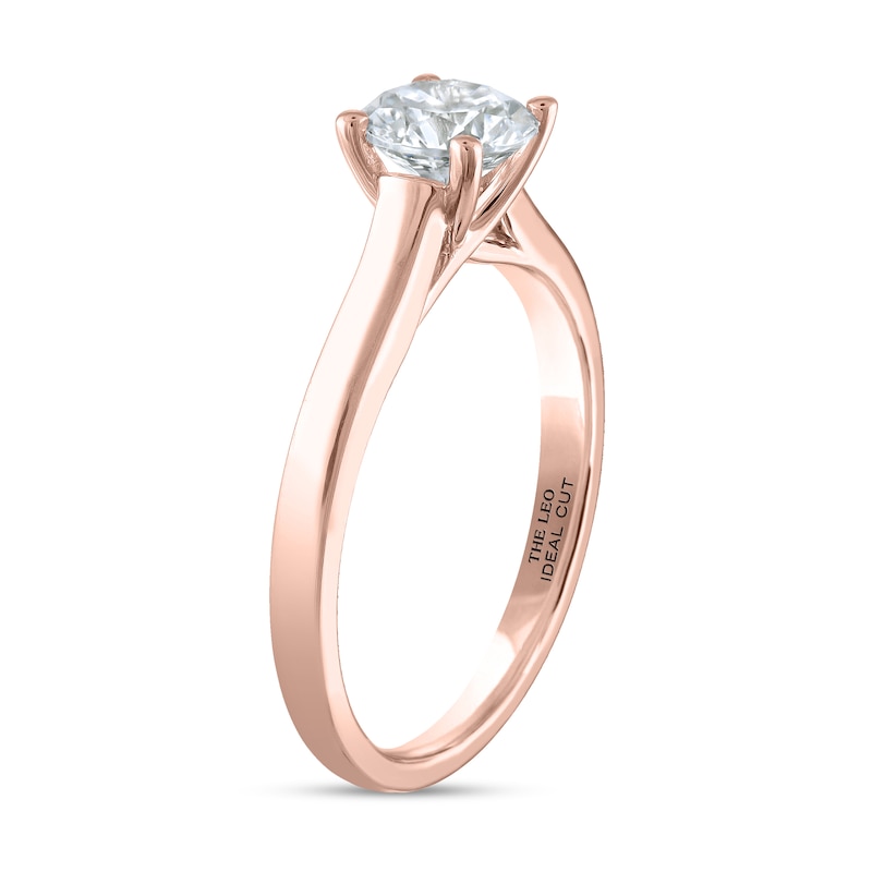 THE LEO Ideal Cut Diamond Solitaire Engagement Ring 1 ct tw Rose Gold Plated