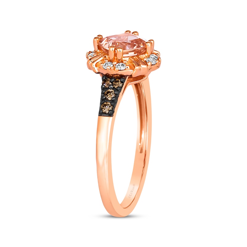 Le Vian Creme Brulee Morganite Ring 1/6 ct tw Diamonds Strawberry Gold Plated