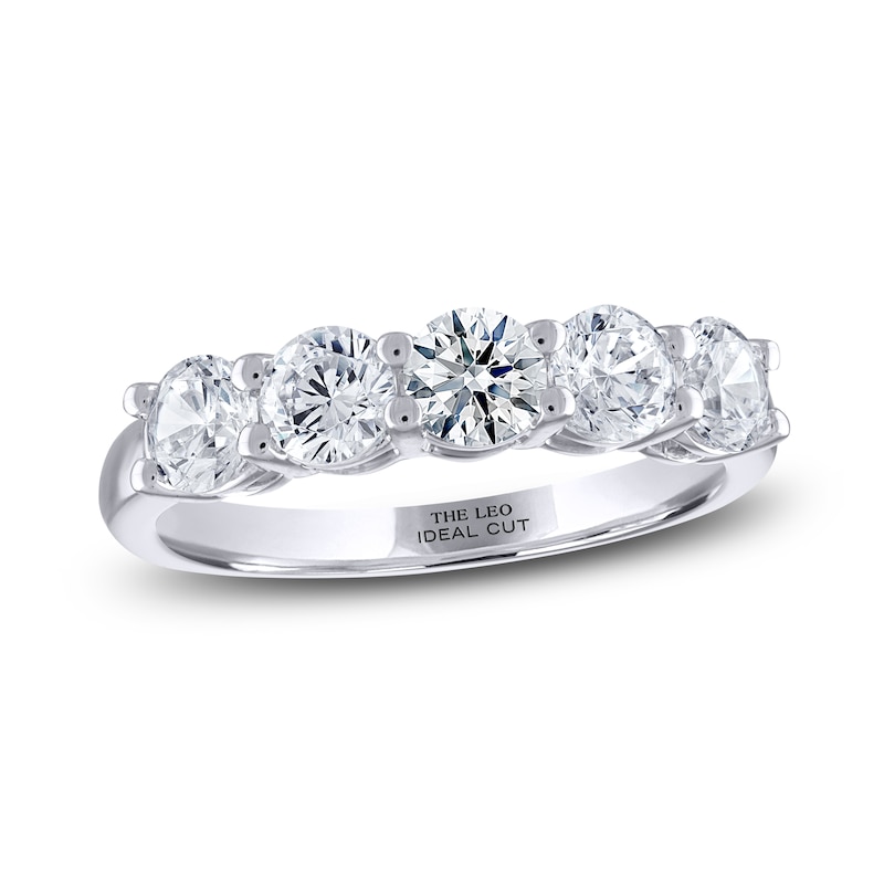THE LEO Ideal Cut Diamond Anniversary Band 1-1/2 ct tw White Gold Plated