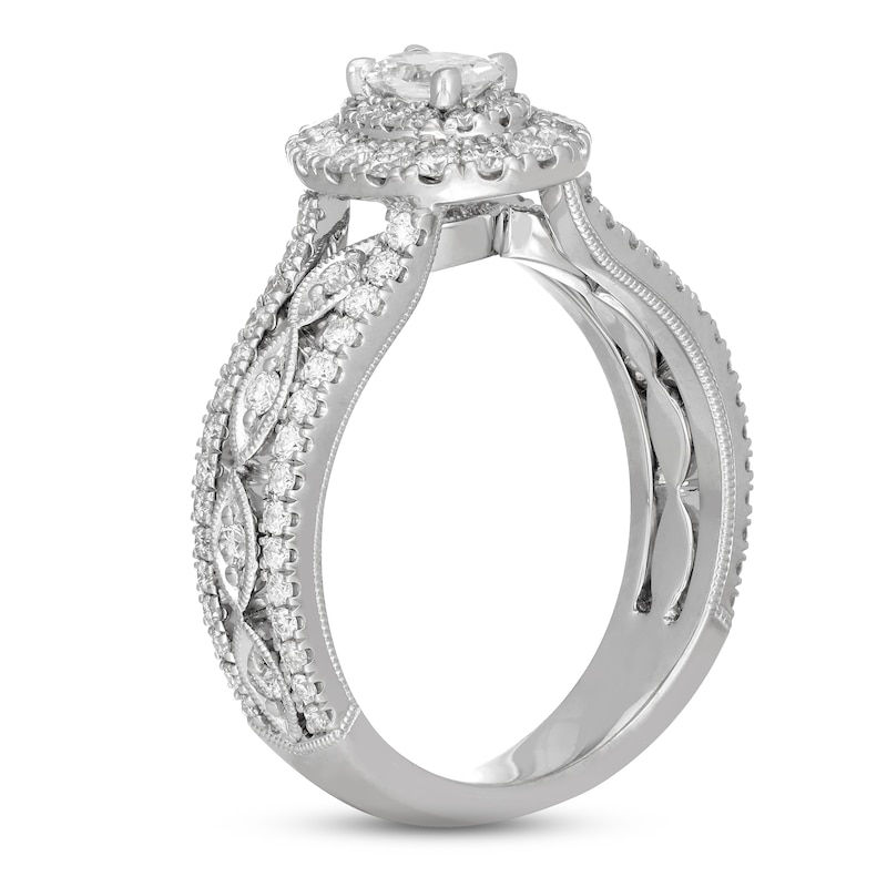 Neil Lane Diamond Engagement Ring 1 ct tw Oval & Round-cut White Gold Plated