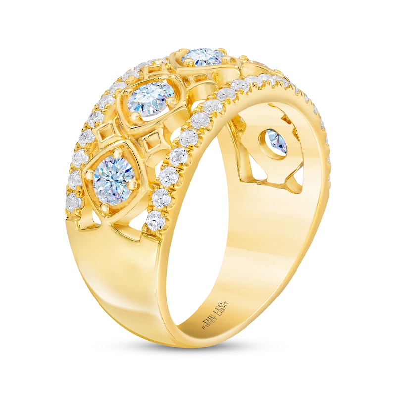 THE LEO First Light Diamond Round-Cut Anniversary Band 1-1/4 ct tw Yellow Gold Plated