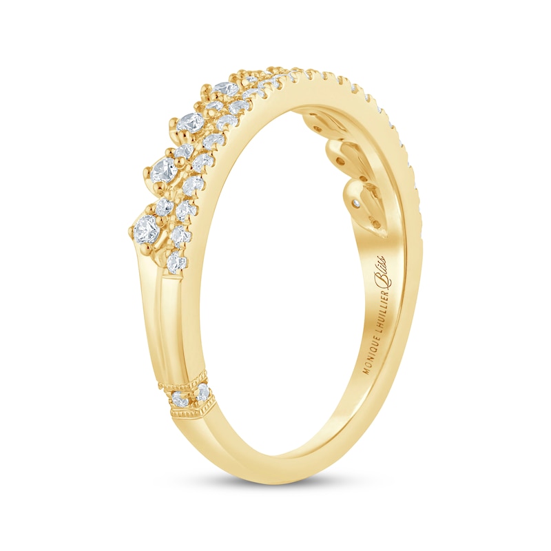 Monique Lhuillier Bliss Diamond Anniversary Ring 1/3 ct tw Yellow Gold Plated