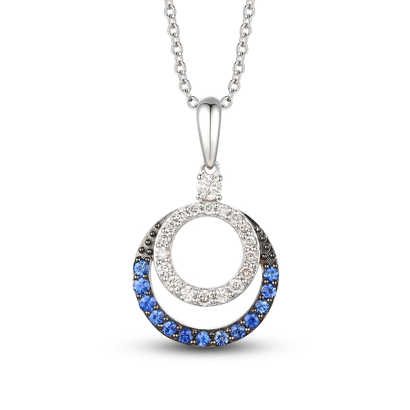 Le Vian Diamond & Sapphire Necklace 1/4 ct tw Diamonds Vanilla Gold Plated 18"