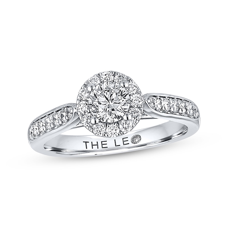 THE LEO Diamond Engagement Ring 3/4 ct tw Round-cut White Gold Plated