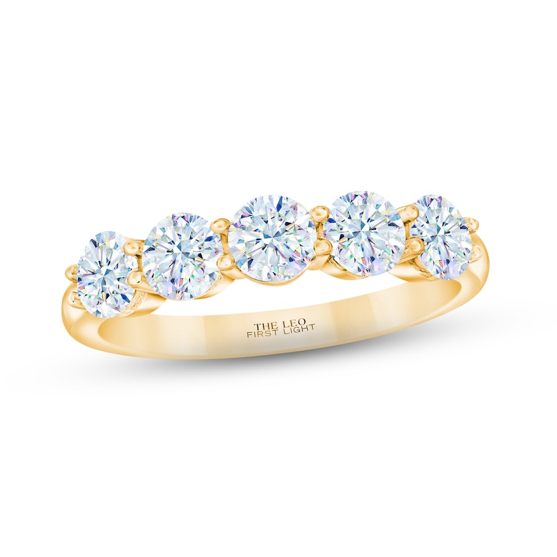 THE LEO First Light Diamond Anniversary Band 1-1/2 ct tw Yellow Gold Plated