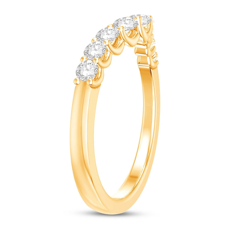 Diamond Anniversary Band 1/2 ct tw Round-cut Yellow Gold Plated