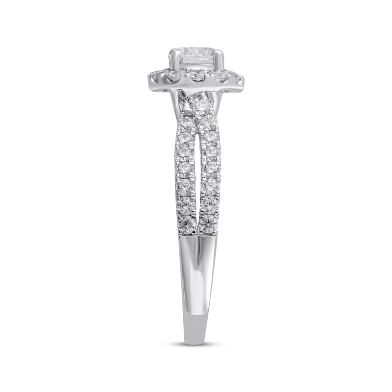 Lab-Created Diamonds by Round-Cut Engagement Ring 1-1/4 ct tw White Gold Plated