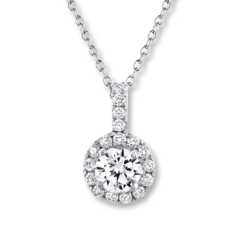 THE LEO Diamond Necklace 5/8 ct tw Round-cut White Gold Plated 19"