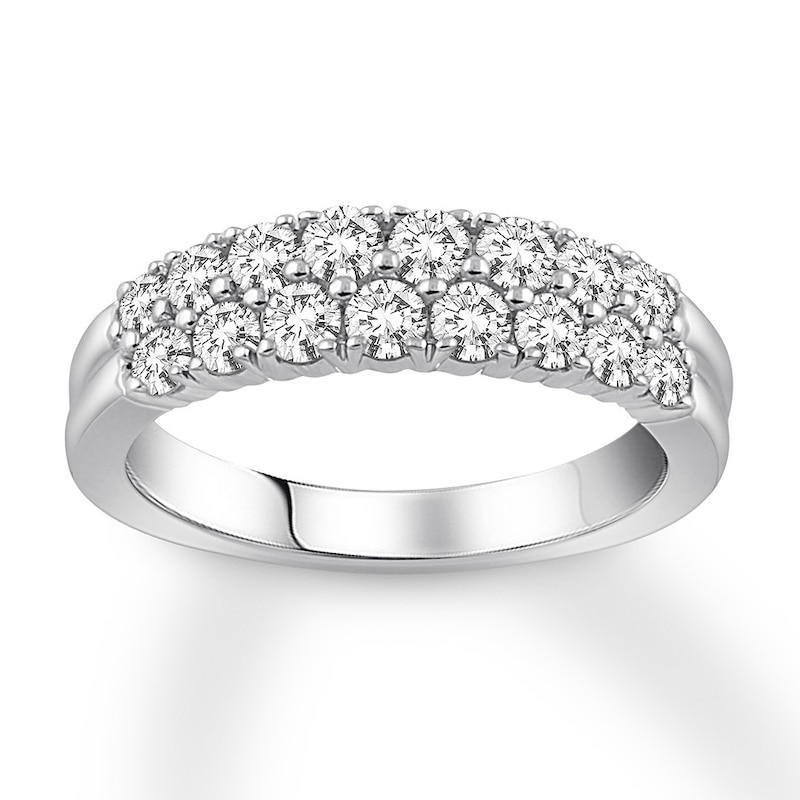 Diamond Anniversary Band 1 ct tw Round-cut White Gold Plated