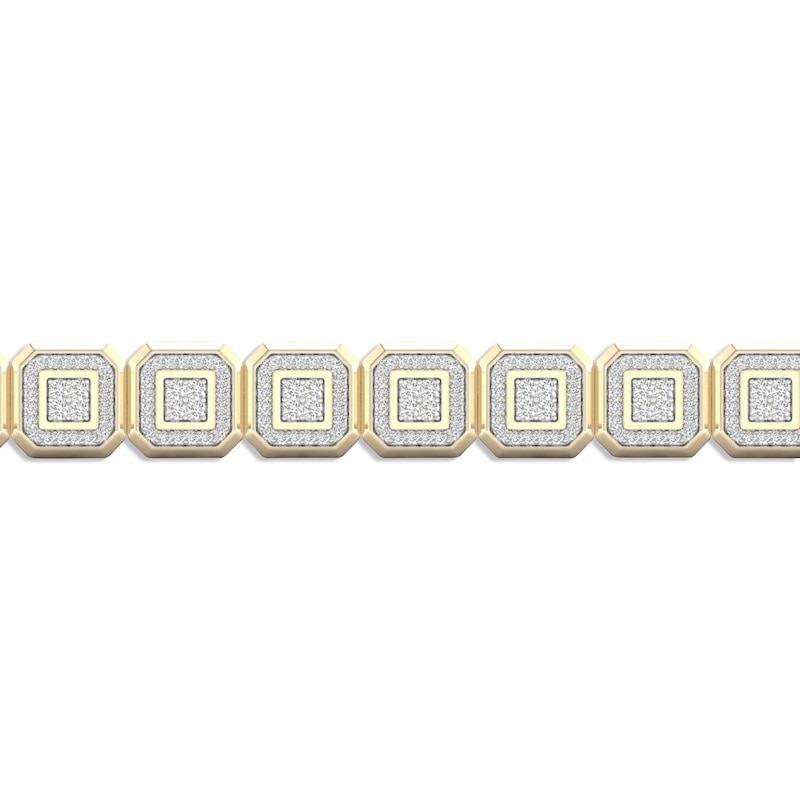 Men's Lab-Created Diamonds by Bracelet 3-1/2 ct tw Round-cut Yellow Gold Plated 8.5"