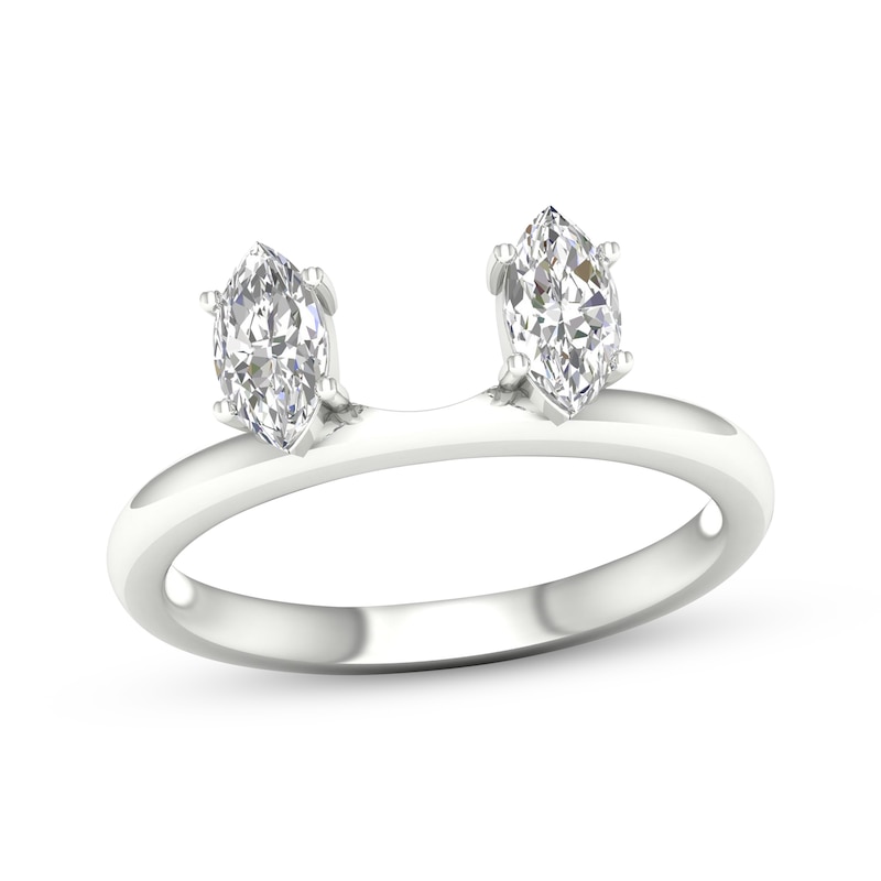 Marquise-Cut Diamond Enhancer Ring 1/2 ct tw White Gold Plated