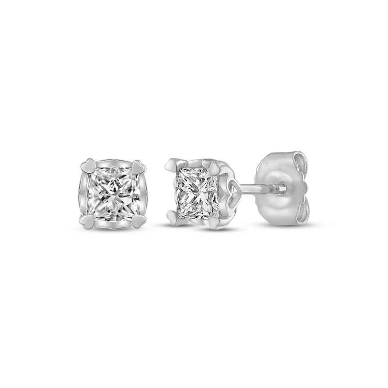 Diamond Earrings 1/2 ct tw Princess-cut White Gold Plated