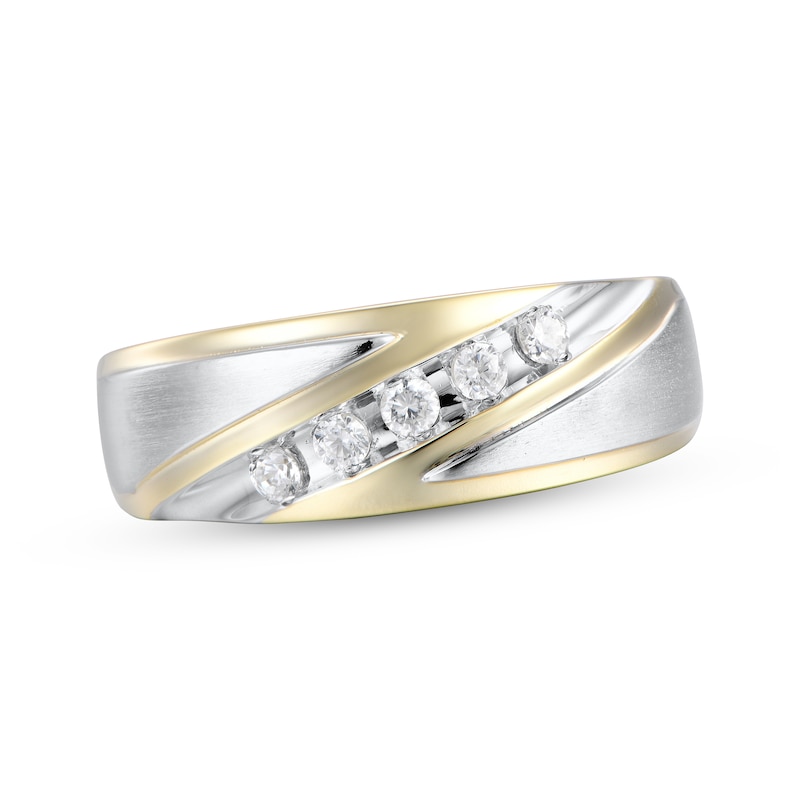 Men’s Diamond Wedding Band 1/4 ct tw Two-Tone Gold Plated