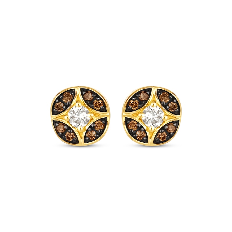 Le Vian Venetian Mosaic Diamond Stud Earrings 1/4 ct tw Honey Gold Plated