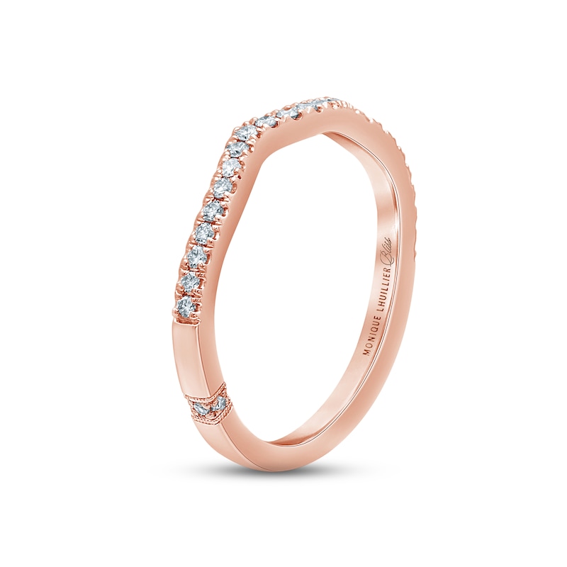 Monique Lhuillier Bliss Diamond Wedding Band 1/5 ct tw Round-cut Rose Gold Plated