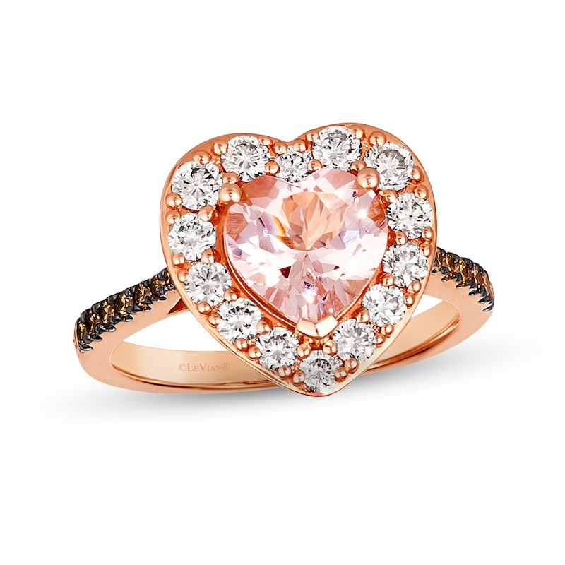 Le Vian Morganite Ring 7/8 ct tw Diamonds Strawberry Gold Plated
