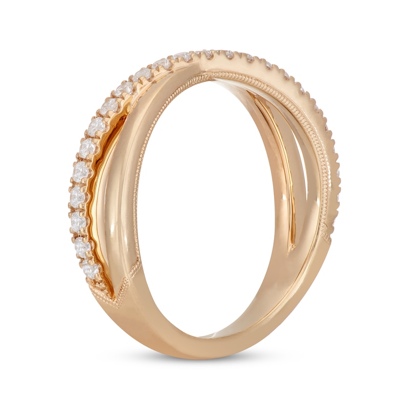 Neil Lane Round-Cut Diamond Crossover Anniversary Band 1/3 ct tw Yellow Gold Plated