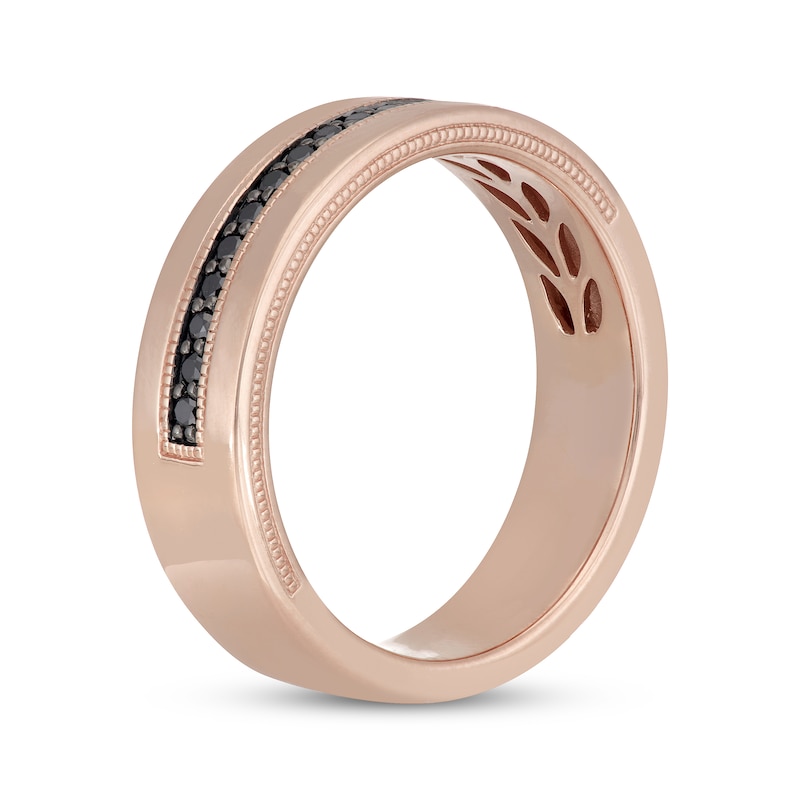 Neil Lane Men's Black Diamond Wedding Band 1/6 ct tw Rose Gold Plated