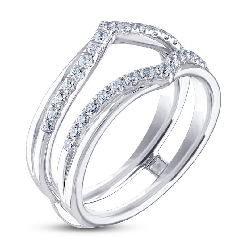 THE LEO Diamond Enhancer Ring 3/8 ct tw Round-cut White Gold Plated