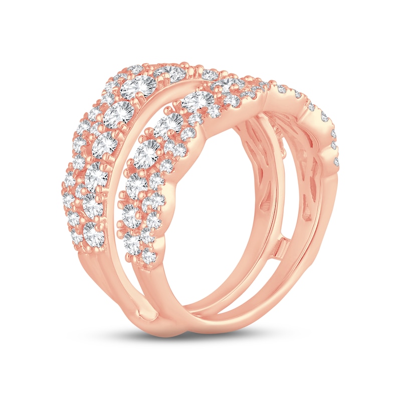 Diamond Enhancer Ring 2 ct tw Round-cut Rose Gold Plated