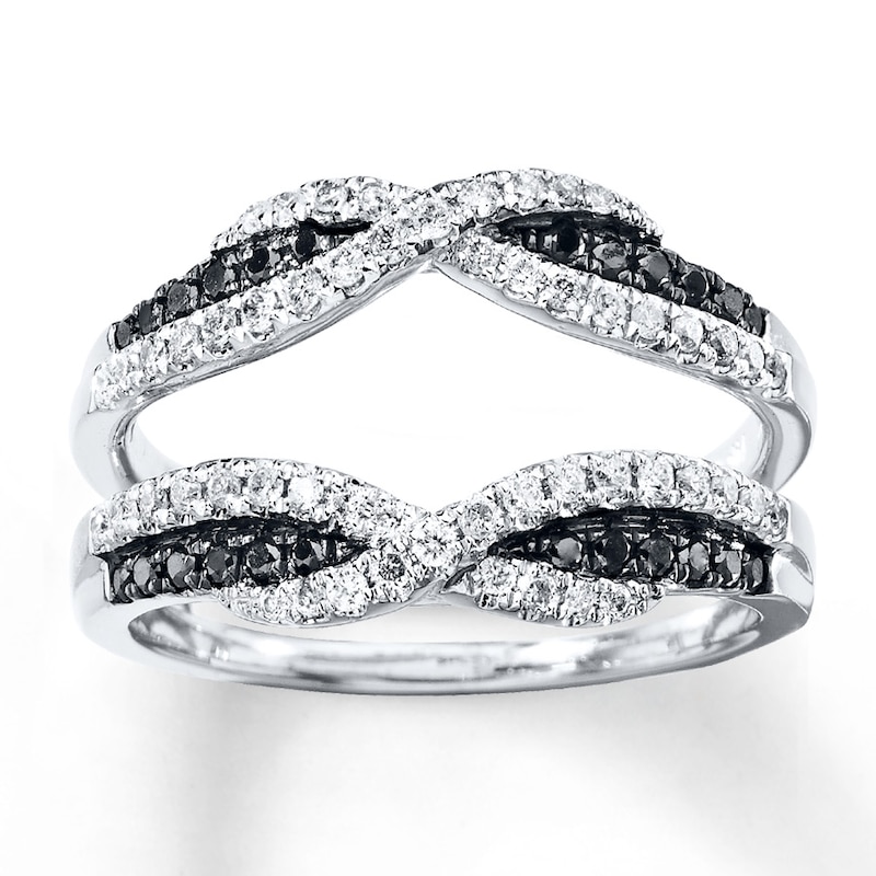 Enhancer Ring 1/2 cttw Diamonds White Gold Plated