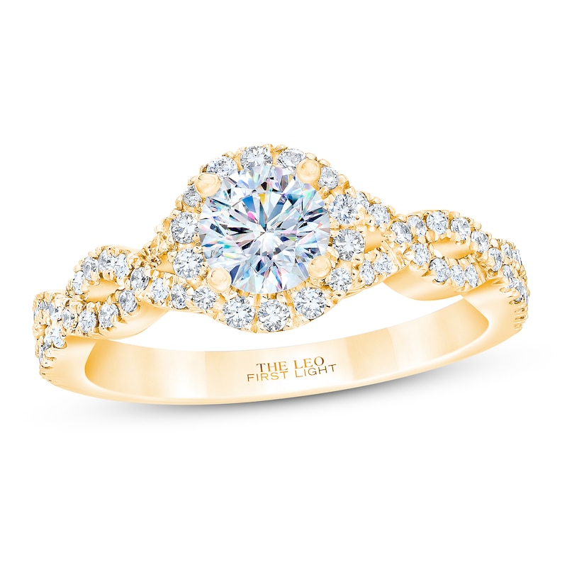 THE LEO First Light Diamond Engagement Ring 7/8 ct tw Round-cut Yellow Gold Plated