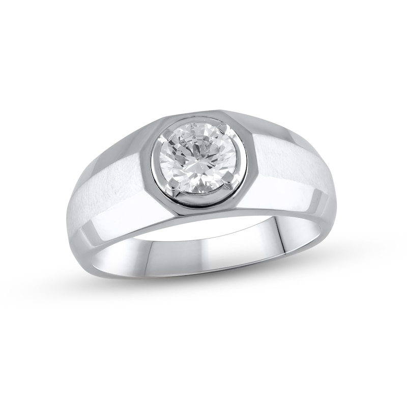 Men's Lab-Created Diamonds by Wedding Band 1 ct tw White Gold Plated