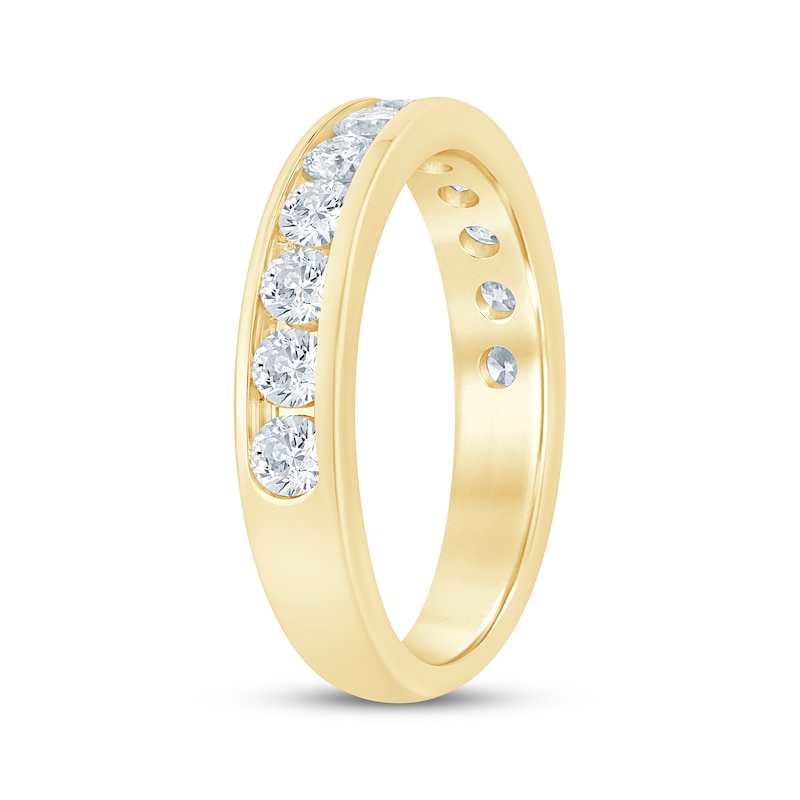 Round-Cut Diamond Anniversary Band 1 ct tw Yellow Gold Plated