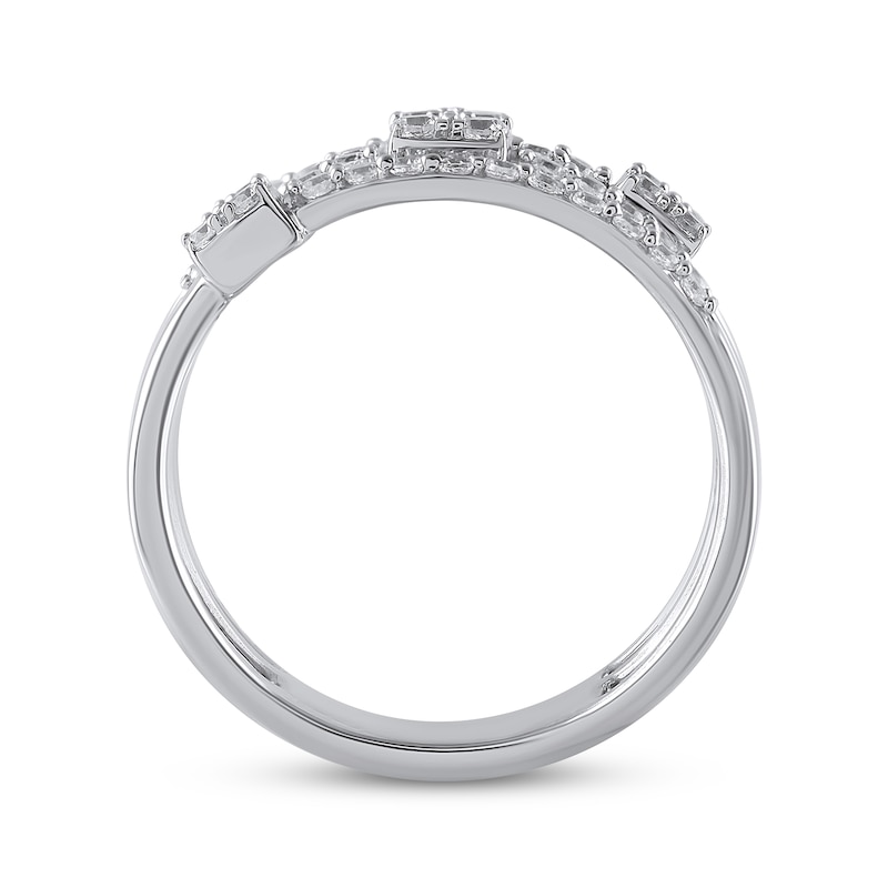 Diamond Stack Ring 1/2 ct tw Round-cut White Gold Plated