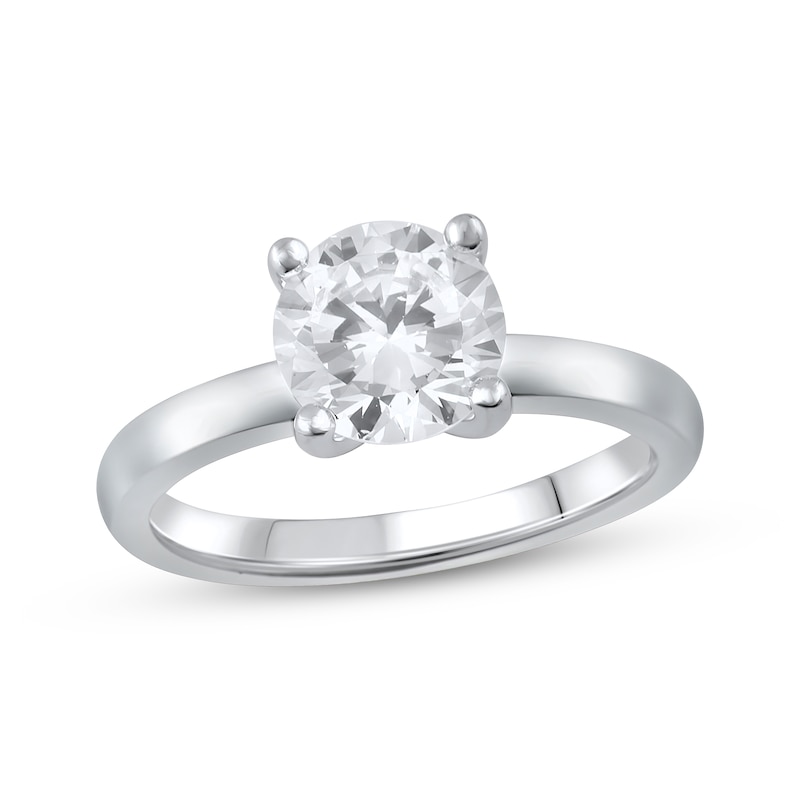 Lab-Created Diamonds by Round-Cut Solitaire Engagement Ring 2 ct tw White Gold Plated