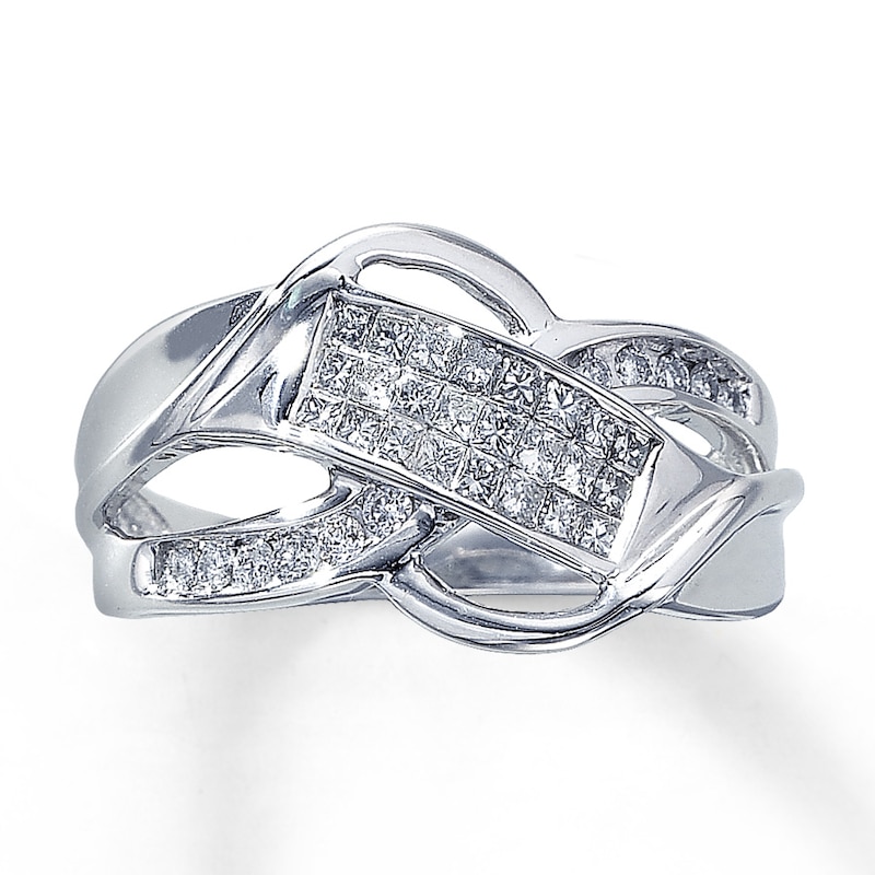 Diamond Ring 1/2 carat tw White Gold Plated