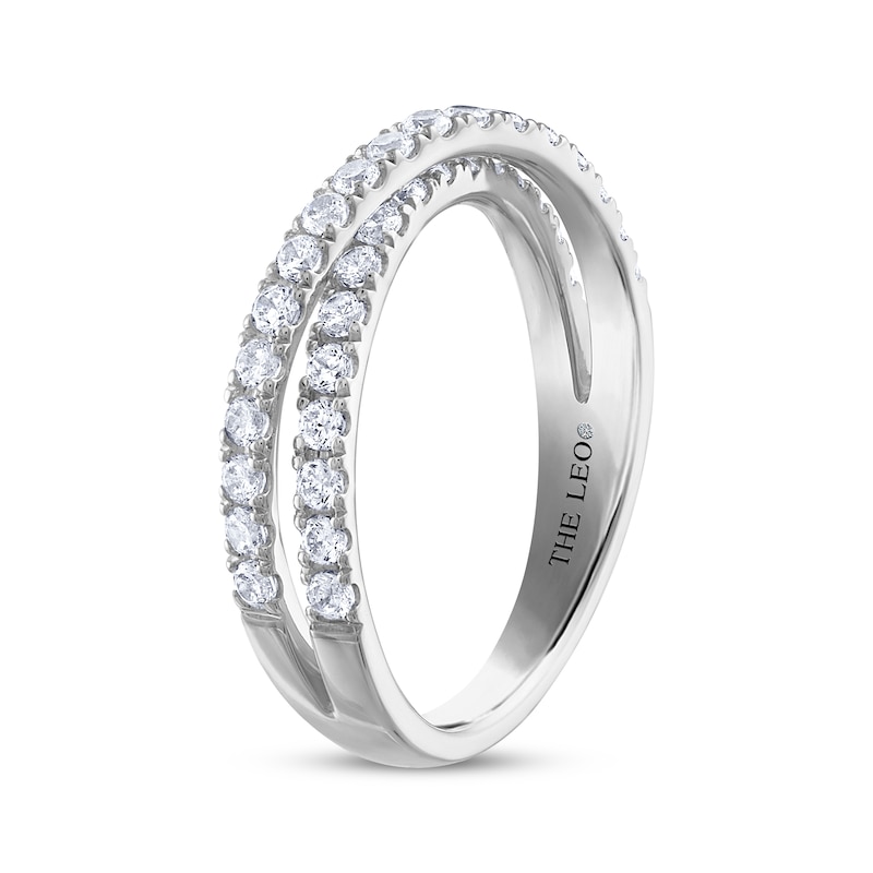 THE LEO Diamond Crossover Ring 3/4 ct tw White Gold Plated