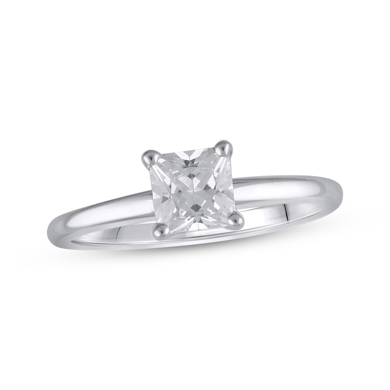 Lab-Created Diamonds by Princess-Cut Solitaire Engagement Ring 1 ct tw White Gold Plated