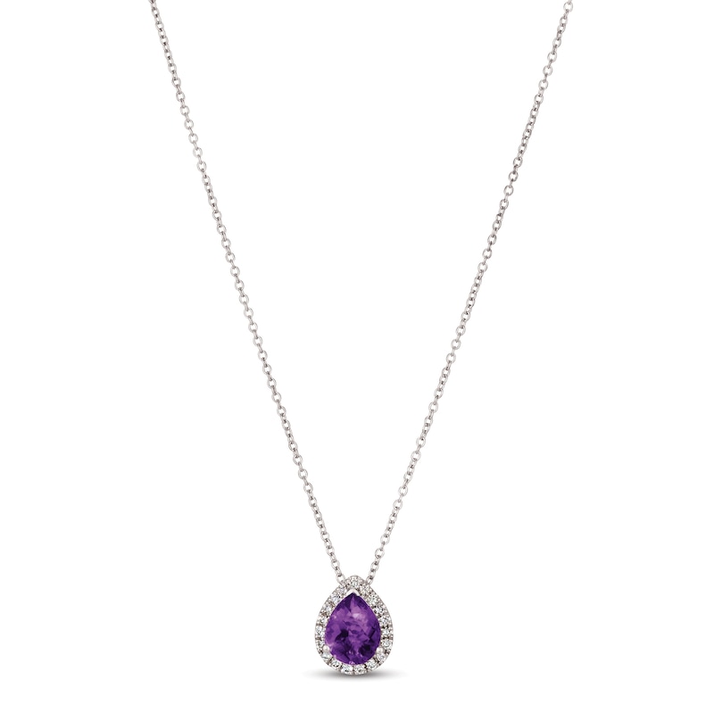 Le Vian Amethyst & Diamond Necklace 1/8 ct tw Vanilla Gold Plated 18"