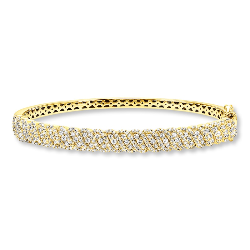 Diamond Bangle 1-3/4 ct tw Round-cut Yellow Gold Plated