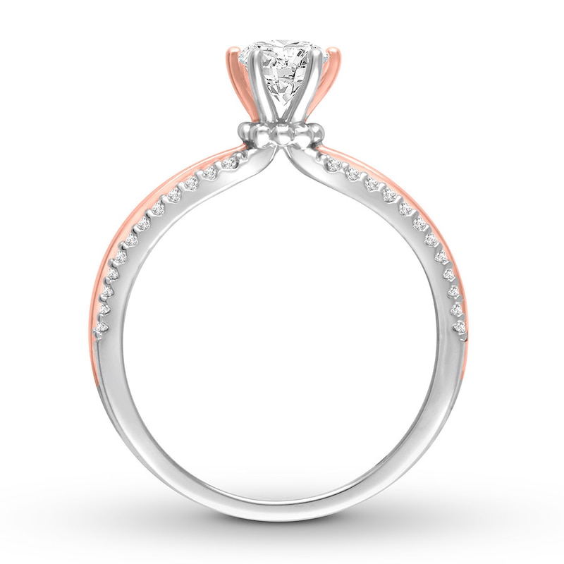 Diamond Engagement Ring 5/8 ct tw Round-cut Two-Tone Gold Plated