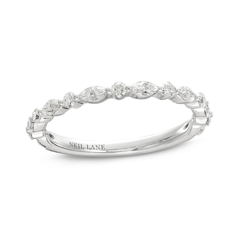 Neil Lane Premiere Diamond Anniversary Ring 1/2 ct tw Round/Marquise White Gold Plated
