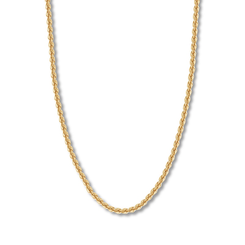 Hollow Rope Chain Yellow Gold Plated 20"