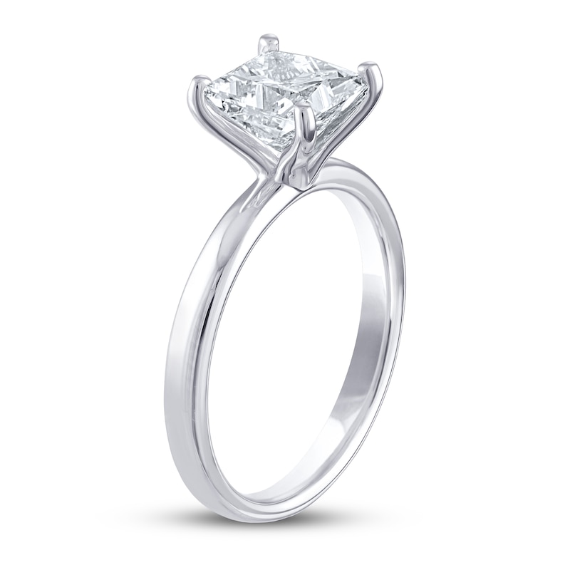 THE LEO Artisan Diamond Solitaire Engagement Ring 2 ct tw Princess-cut White Gold Plated