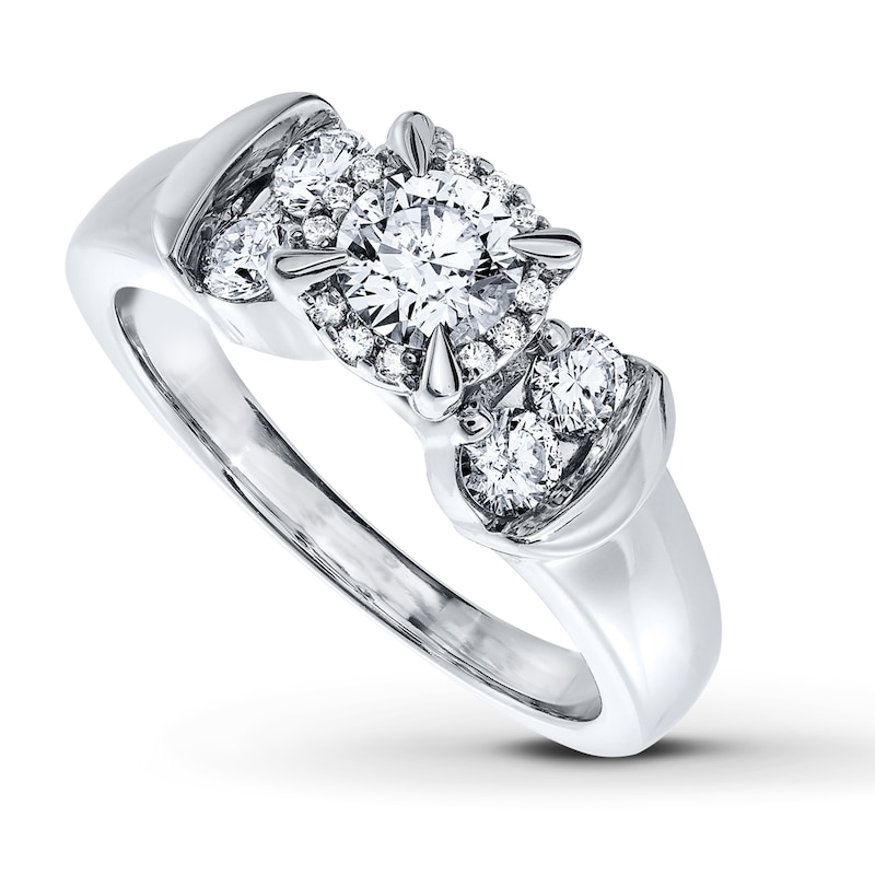 Diamond Engagement Ring 1 ct tw Round-cut White Gold Plated