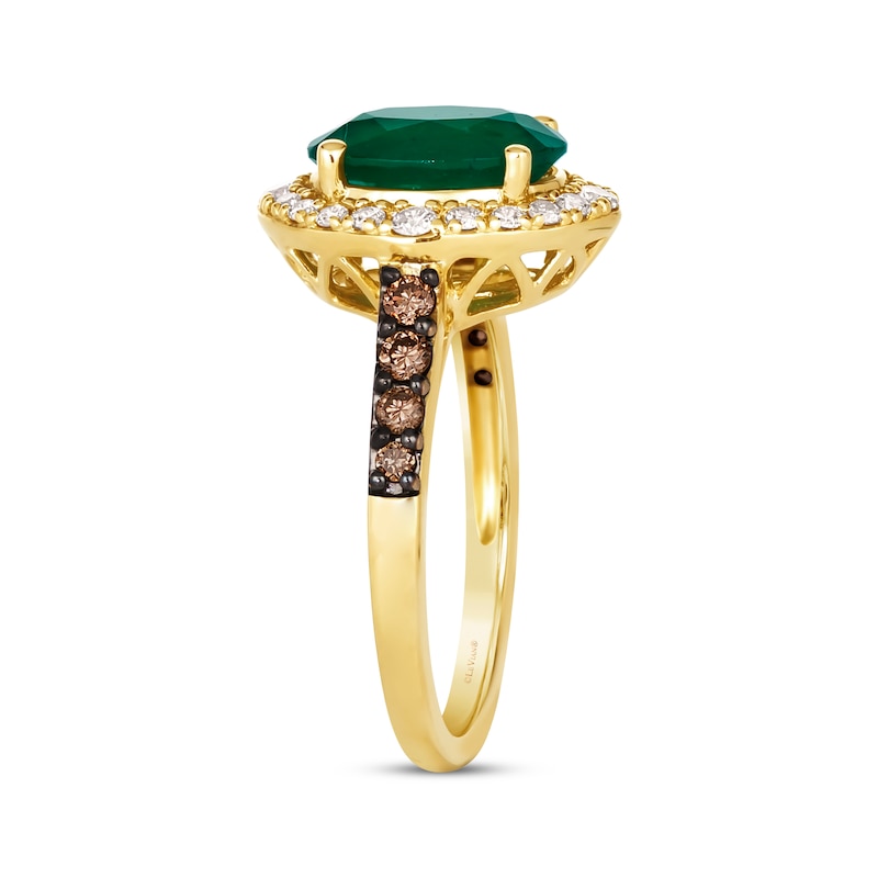 Le Vian Emerald Ring 3/8 ct tw Diamonds Honey Gold Plated