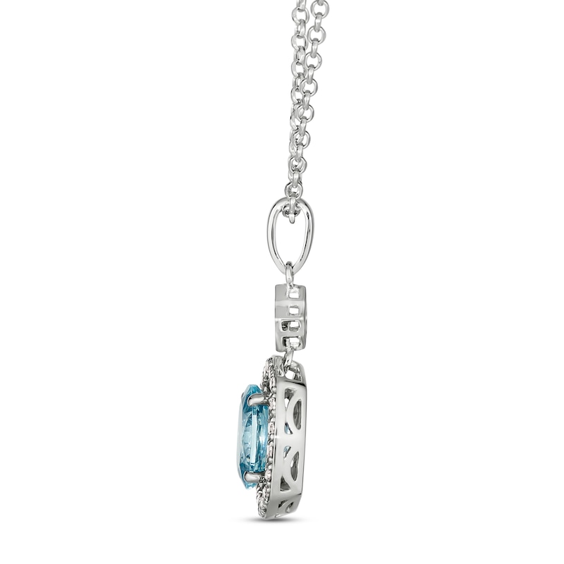 Le Vian Chocolatier Aquamarine Necklace 1/5 ct tw Diamonds Vanilla Gold Plated 19"