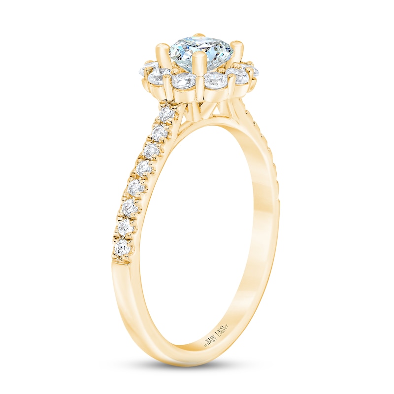 THE LEO First Light Diamond Engagement Ring 1 ct tw Yellow Gold Plated